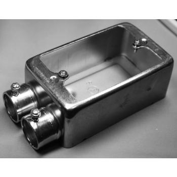 電成興業 NK1912S ネジナシ露出スイッチBOX 片面2方出 19 鋼板製