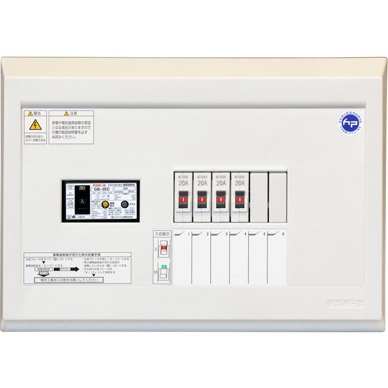 テンパール YAG23042S 住宅用分電盤 30Aメイン 4＋2回路 : 電材ネット