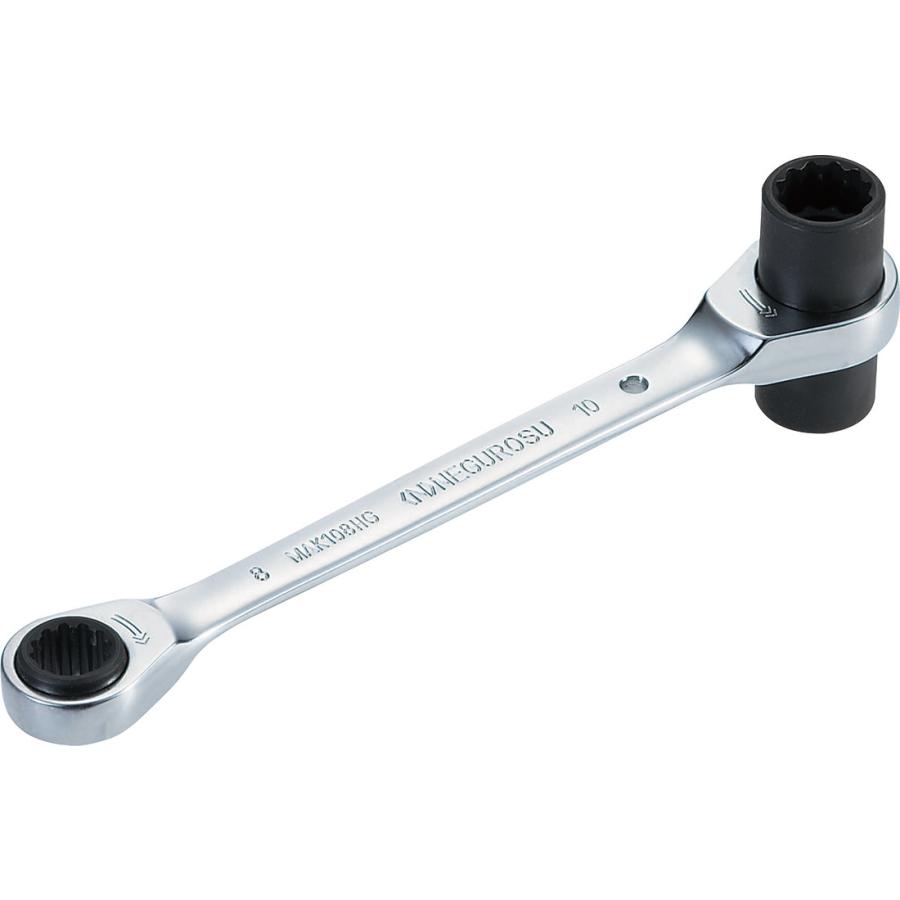 ネグロス MAK108HG ラチェット式メガネレンチ 8・10ミリ用 : 電材