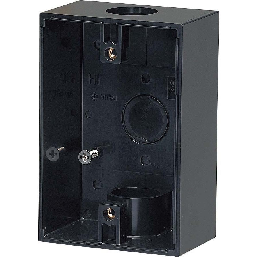 未来工業 PVR22-BC1K 露出スイッチBOX ブラック 防水コンセント用