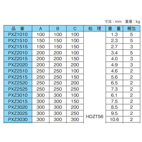 溶融亜鉛めっき仕上げ プルボックス かぶせ 防水型 250×250×250 電成