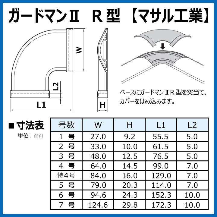 GAM57 ガードマンIIR型 平面マガリ 5号 ベージュ マサル工業 : 電材王