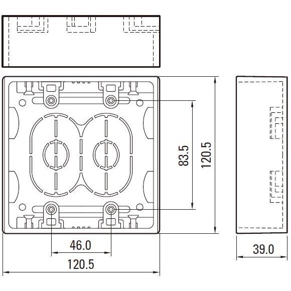 SFBA22 露出ボックス 2個用 浅型 ホワイト マサル工業 : 電材王ヤフー