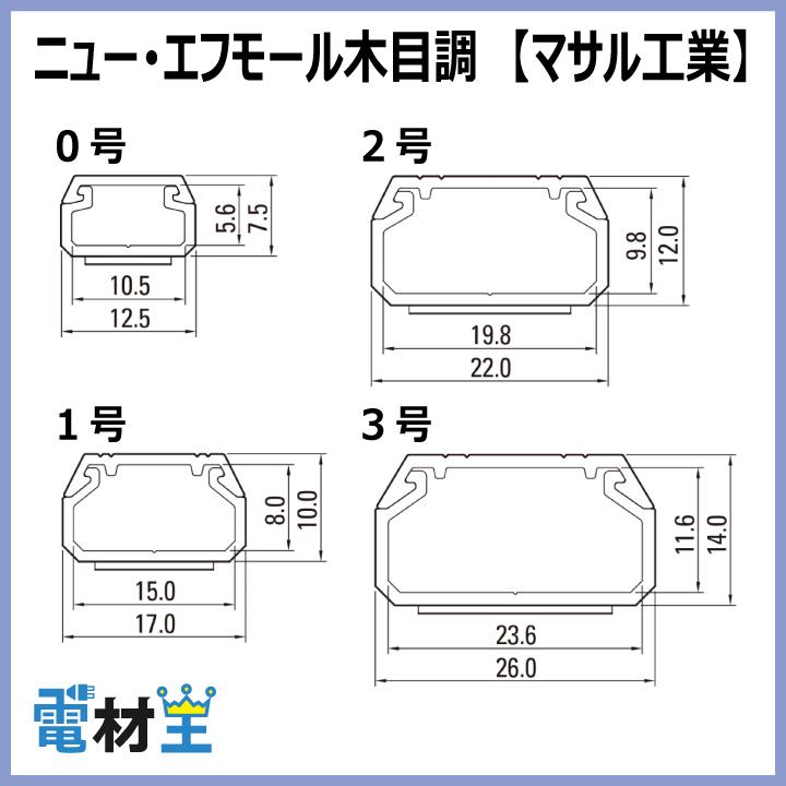 マサル工業 SFT076 テープ付ニューエフモール 0号 1m 木目色 ケヤキ 10