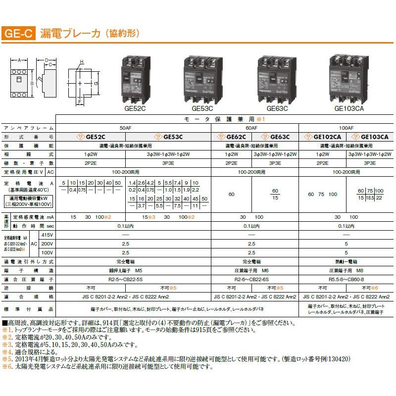 GE53C 3P 10A F30 日東工業 漏電ブレーカ 協約形 GE-C NITO - 材料、資材