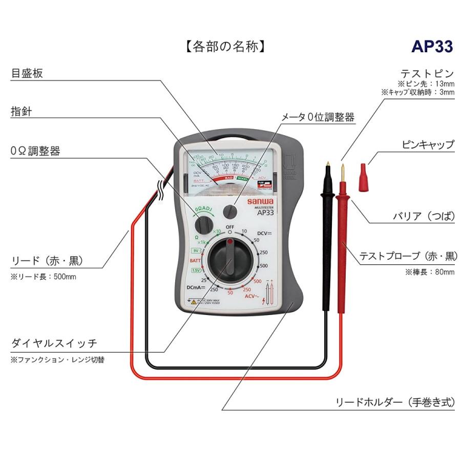 SANWA SUPPLY（サンワサプライ） 三和電気計器 AP33 アナログマルチ