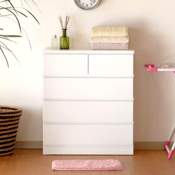 ISSEIKI ローチェスト 一生紀 ホワイト 一生紀（ISSEIKI） チェスト タンス ローチェスト 4段 ホワイト 幅70