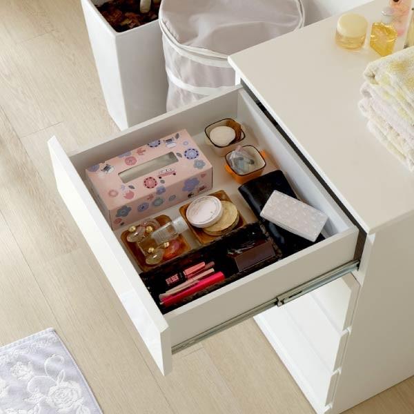 高級タンス メイクルーム 1面鏡 パウダールーム メイク台 65cm幅 鏡面 化粧台