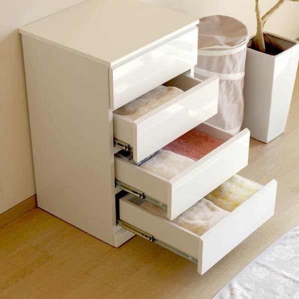 一生紀（ISSEIKI） チェスト タンス ローチェスト 4段 ホワイト 幅50