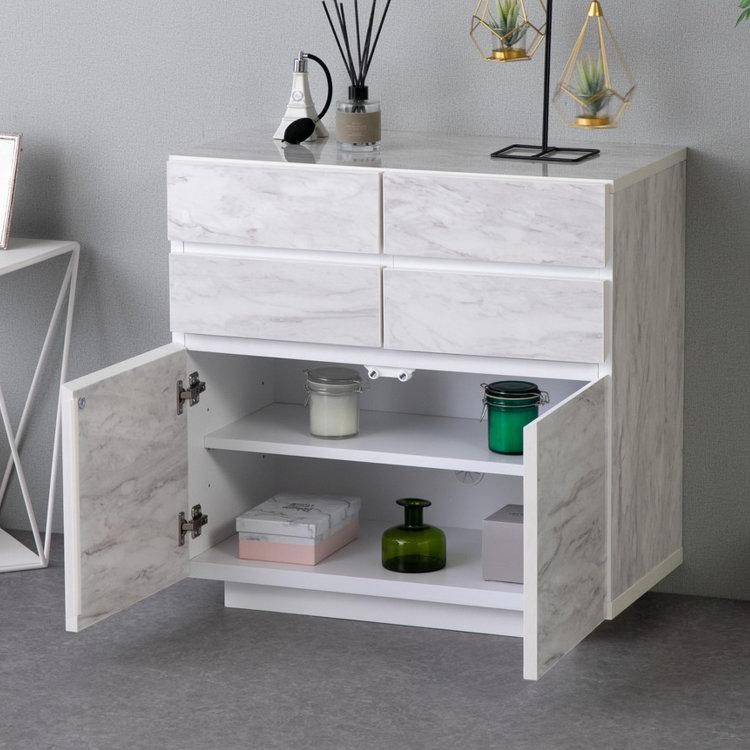 リビングボード チェスト 収納棚 幅70 メラミン ファクト ISSEIKI 【12