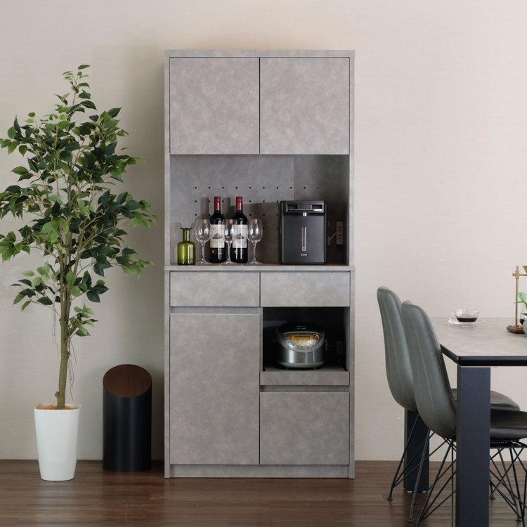 80幅 日本製 食器棚 オープンボード レンジ台 ロゼッタ : 家具