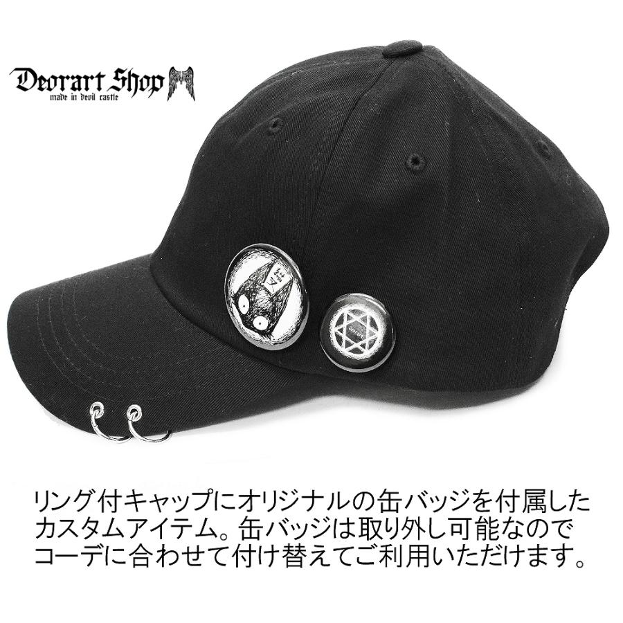 猫又 缶バッジ付 リング キャップ ゴシック モード 原宿 メンズ レディース ファッション By85 By85 Deorart Yahoo 店 通販 Yahoo ショッピング
