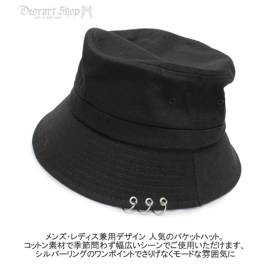 リング付き バケットハット 帽子 ゴシック モード ロック  メンズ レディース ユニセックス BY2089｜deorart-shop｜02