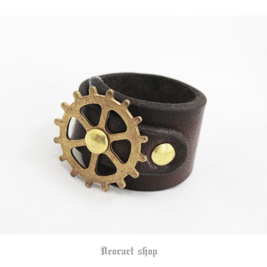 歯車レザー 小リング スチームパンク アンティーク ゴシック V系 ヴィジュアル ファッション メンズ レディース By04 By04 Deorart Yahoo 店 通販 Yahoo ショッピング