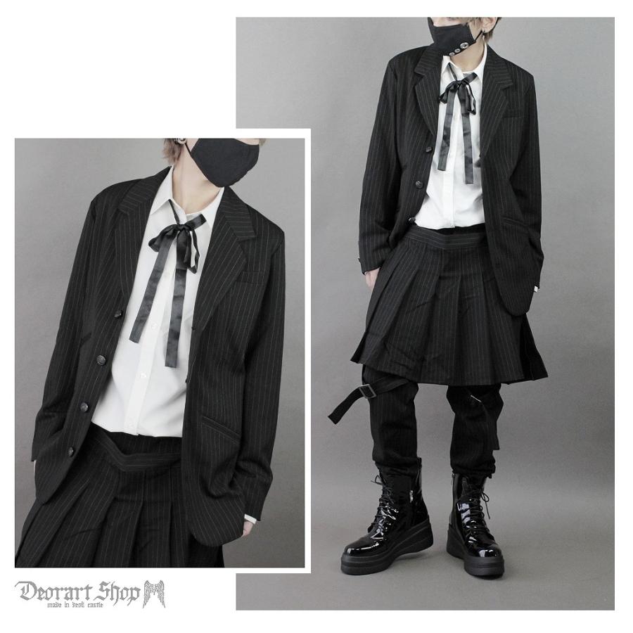 Sale ストライプ 無地 リボンタイ付き シャツ ゴシック モード 原宿 メンズ レディース ファッション Drt2473 Drt2473 Deorart Yahoo 店 通販 Yahoo ショッピング