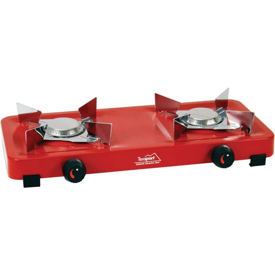 Texsport Compact Dual 2 Burner Propane Stove for Outdoor Camping