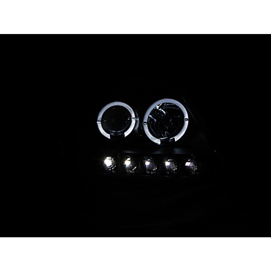 【並行輸入品】Anzo USA 111031 フォード プロジェクター ヘイロー LED ブラック ヘッドライトアセンブリ 1個 - (ペアで販売)　