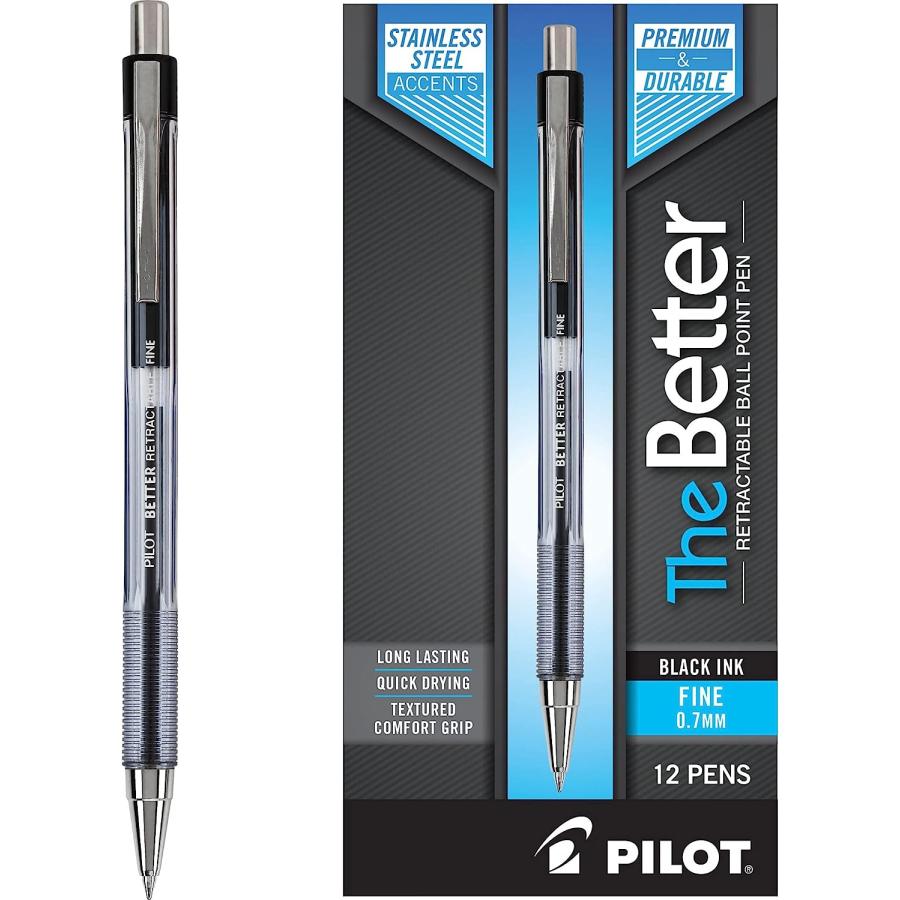 【並行輸入品】Better Ballpoint Retractable Pen  Black Ink  Fine  Dozen ()　_1