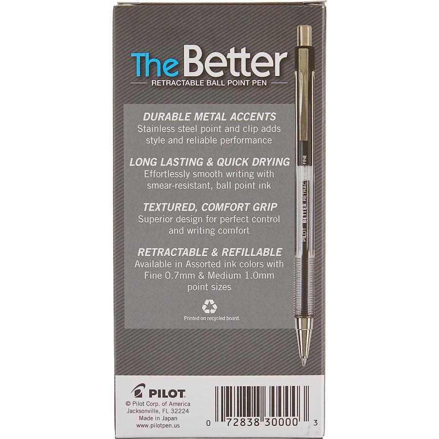 【並行輸入品】Better Ballpoint Retractable Pen  Black Ink  Fine  Dozen ()　_3