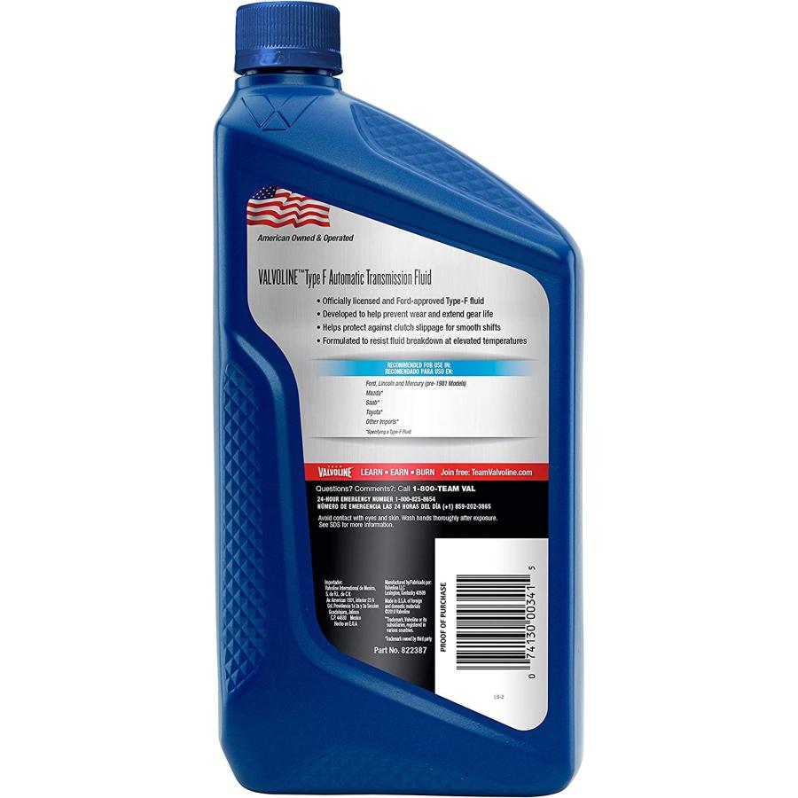新品輸入品）Valvoline VV341 ATF タイプF 946ml×6本