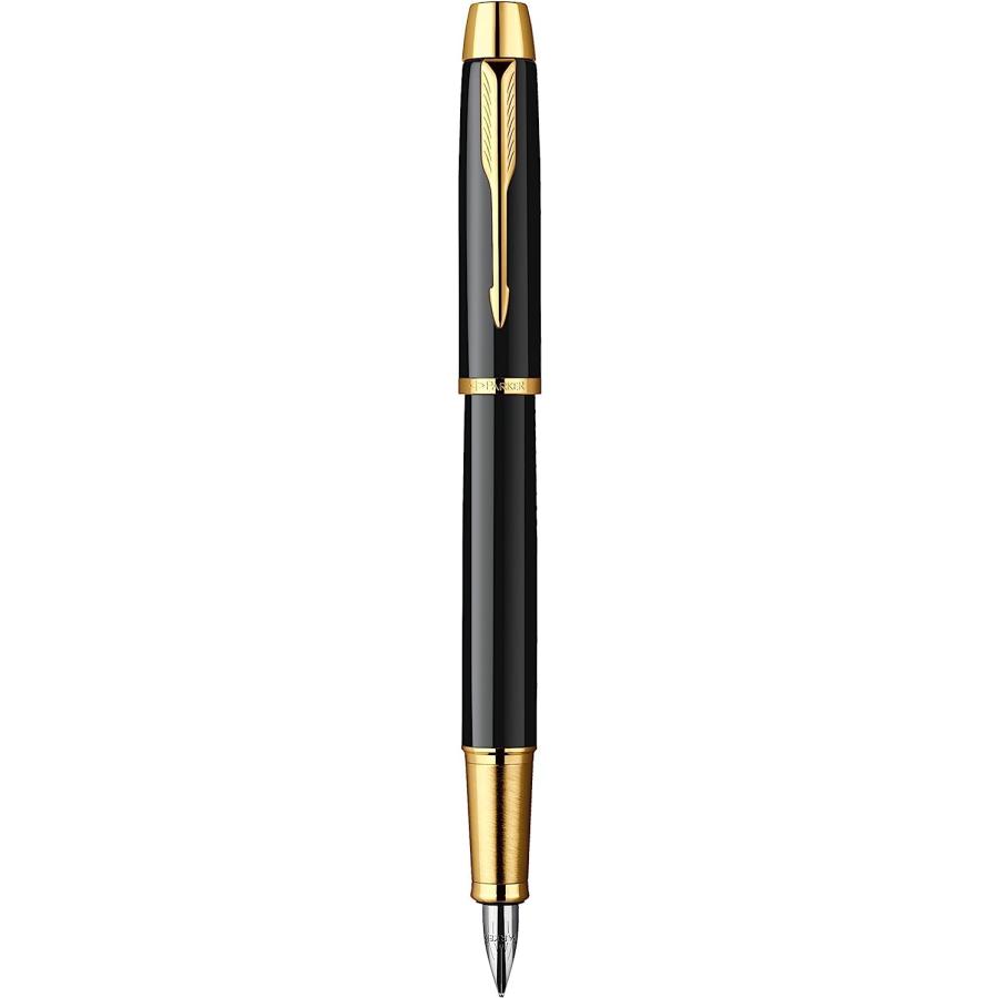 PARKER 万年筆 ブラック ゴールドトリム 並行輸入品】Parker IM Black Gold Trim Fountain Pen - Medium 万年筆