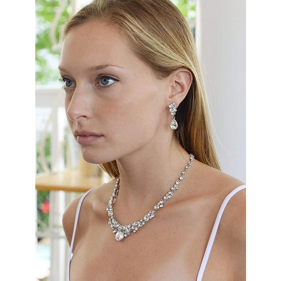 【並行輸入品】FHMZ Rhinestones Necklace and Earring Sets for Women Wedding Prom_4