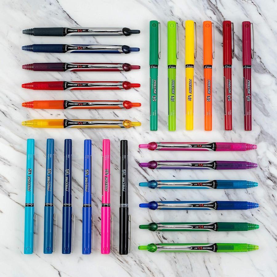 【並行輸入品】(4-Pack Black/Blue/Red/Green) - Pilot Precise V5 Rolling Ball Pens
