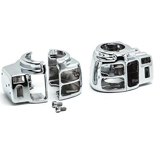 【並行輸入品】Krator CSH008 スイッチハウジングカバーキット (ハーレーダビッドソンロードグライドFLTR/I用クロームハンドルバー )の画像