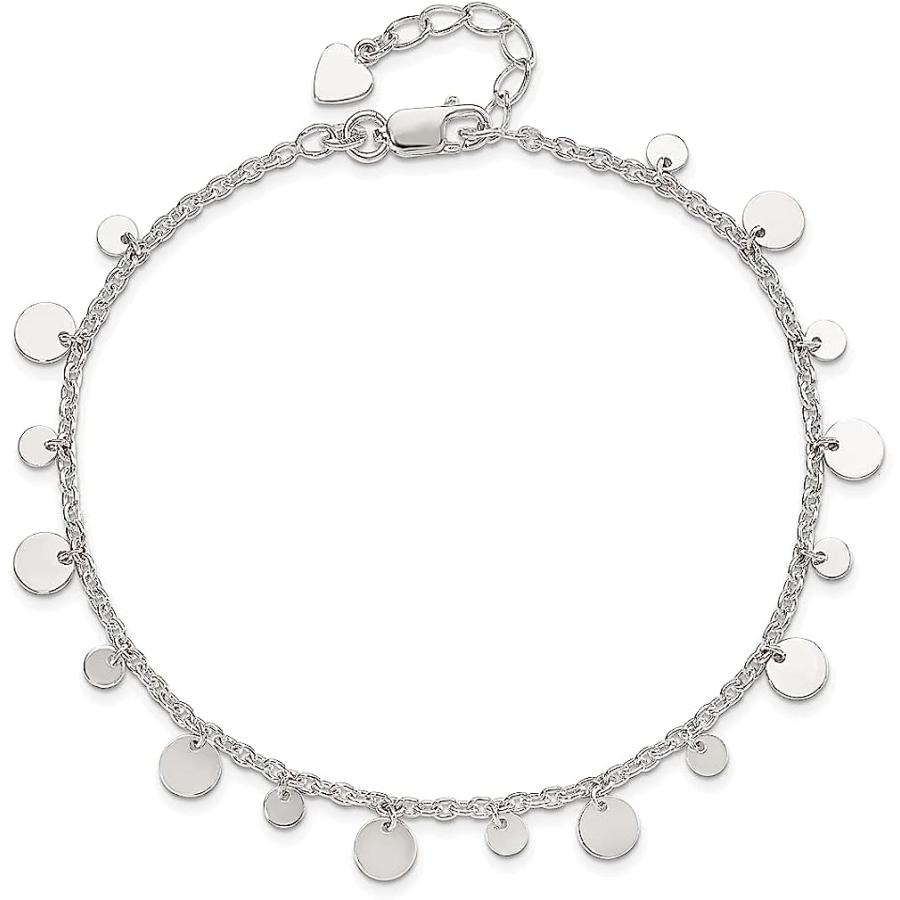 【並行輸入品】IceCarats デザイナージュエリースターリングシルバーぶら下げる円アンクレットin 10インチ　_2