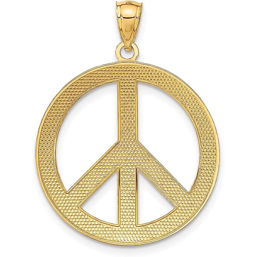 【並行輸入品】14K イエローゴールド ピースサイン ペンダント チャーム ネックレス ファインジュエリー 女性へのギフト　