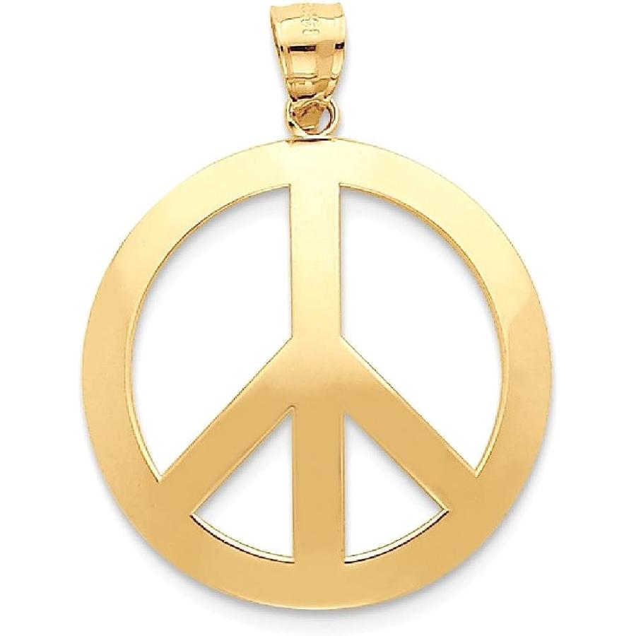 【並行輸入品】14K イエローゴールド ピースサイン ペンダント チャーム ネックレス ファインジュエリー 女性へのギフト　