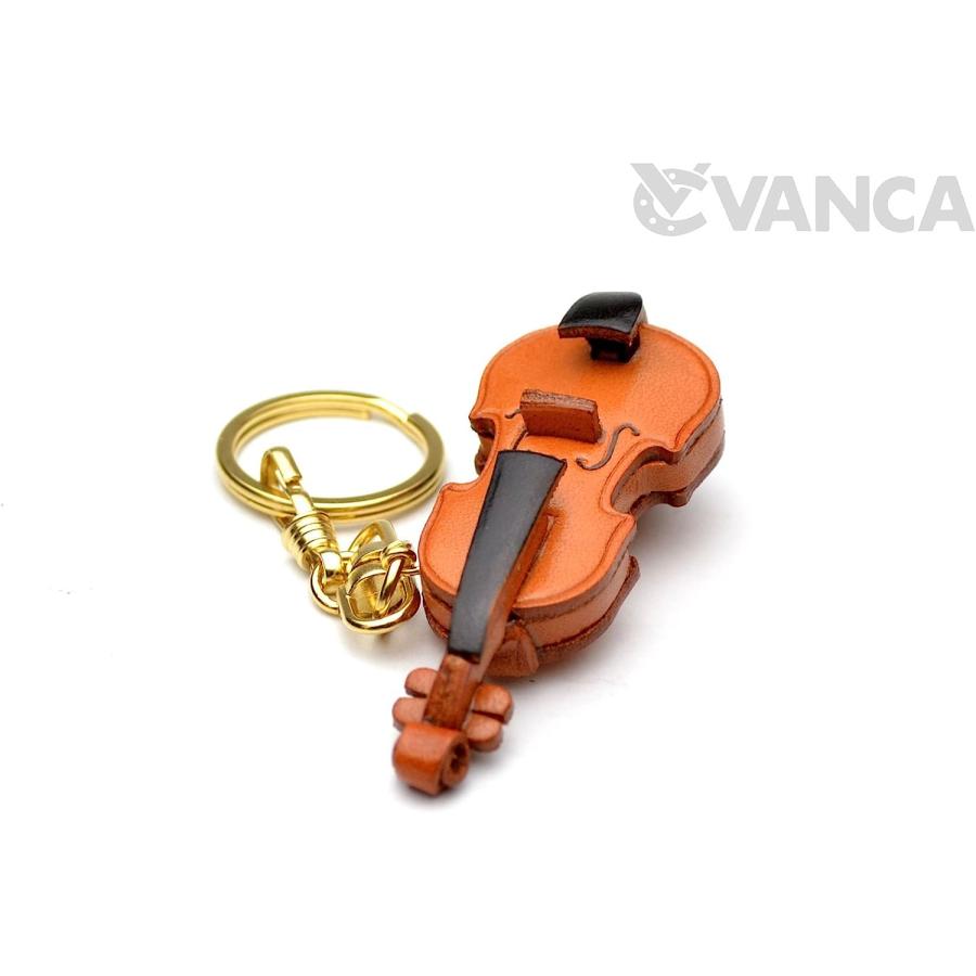 【並行輸入品】バイオリン音楽/楽器3dレザーキーチェーン( L ) VANCA craft-collectibleキーリングチャームペンダント日本製　