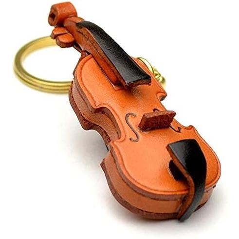 【並行輸入品】バイオリン音楽/楽器3dレザーキーチェーン( L ) VANCA craft-collectibleキーリングチャームペンダント日本製　