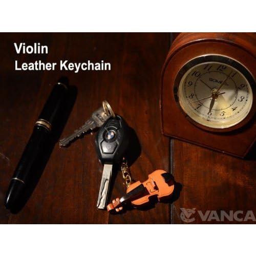【並行輸入品】バイオリン音楽/楽器3dレザーキーチェーン( L ) VANCA craft-collectibleキーリングチャームペンダント日本製　