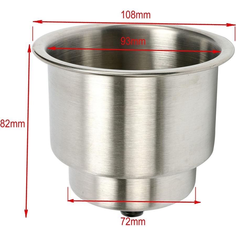 【並行輸入品】Amarine-made 4pcs Stainless Steel Cup Drink Holder with Drain Marineの画像