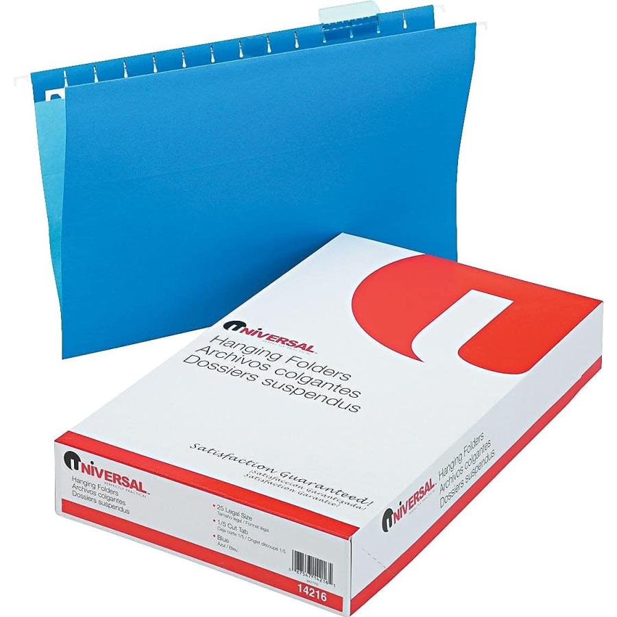 Hanging File Folders  1/5 Tab  11 Point Stock  Legal  Blue  25/Box by Universal　並行輸入品｜dep-dreamfactory｜02