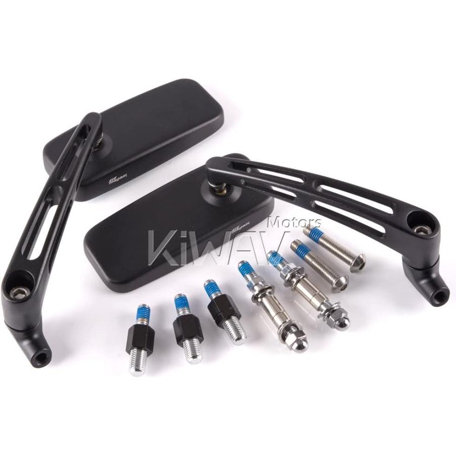並行輸入品】KiWAV バイクミラー クラシックMX 黒 アルミ製 10mm 5/16