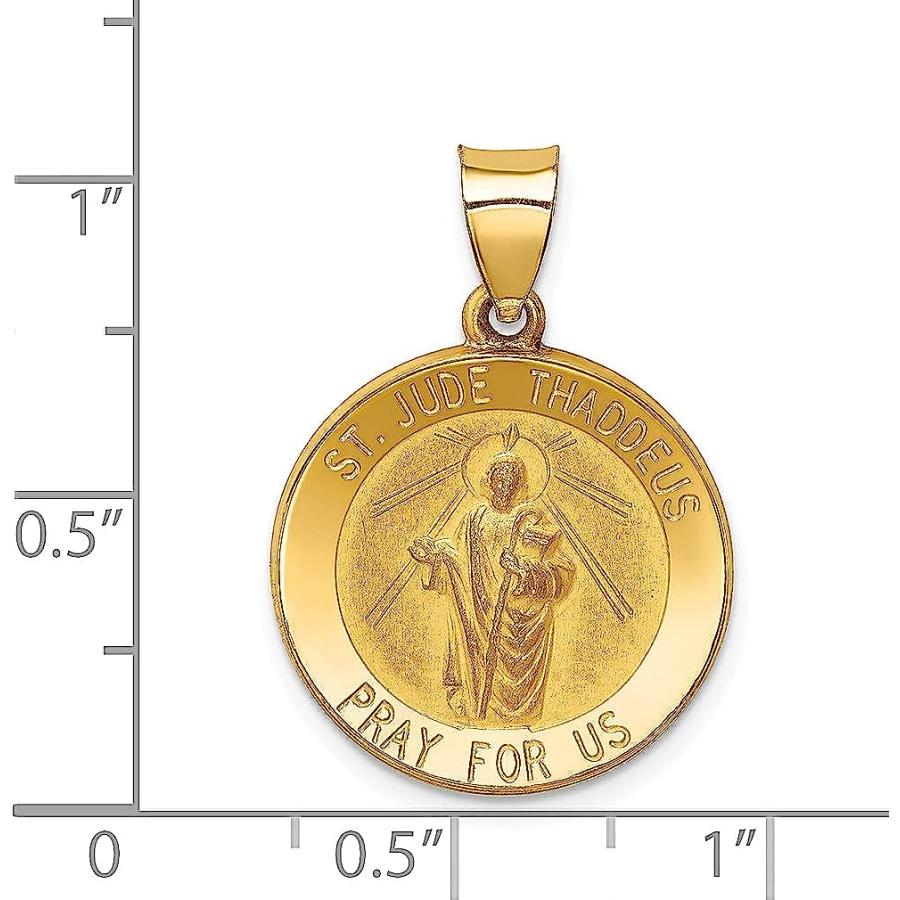 【並行輸入品】Iceカラット14 KイエローゴールドSaint Jude Thaddeus MedalペンダントチャームネックレスReligiousの画像