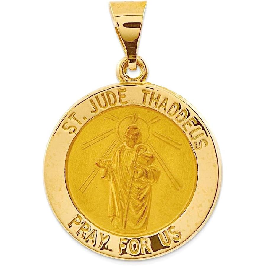 【並行輸入品】Iceカラット14 KイエローゴールドSaint Jude Thaddeus MedalペンダントチャームネックレスReligiousの画像