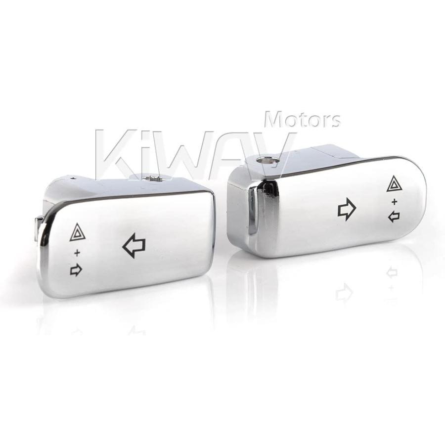【並行輸入品】KiWAV ターンシグナル スイッチ エクステンション キャップ クロム ABS ハーレーダビッドソンに適合うする OEM#715001の画像