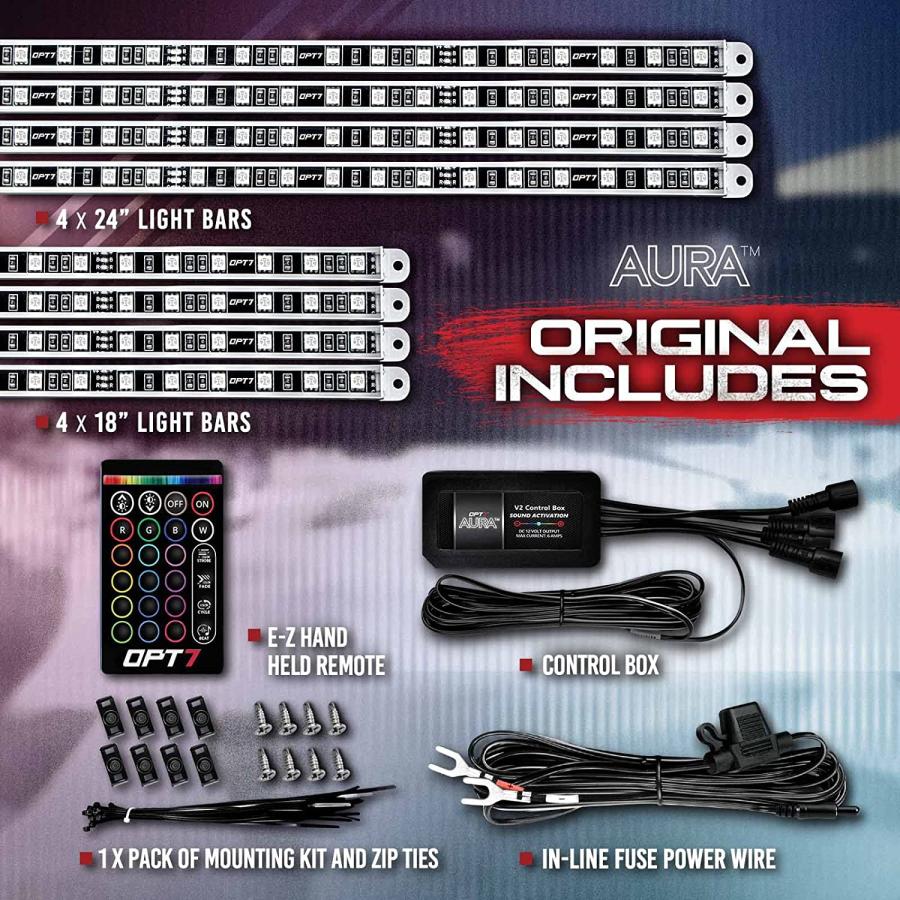 OPT7 Aura Aluminum Underglow LED Lighting Kit for Cars w/Wireless