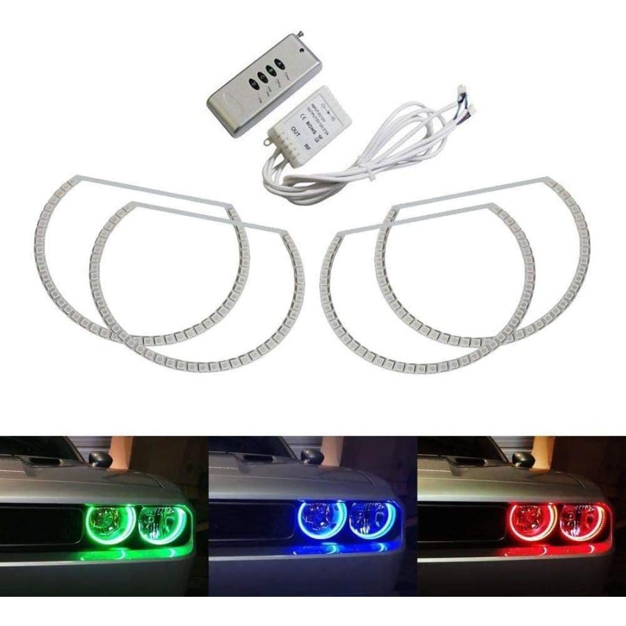 【並行輸入品】iJDMTOY 180-LED RGB Multi-Color LED Angel Eyes Halo Rings Compatibleの画像