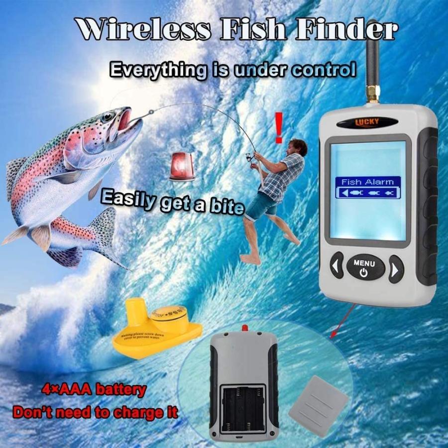 【並行輸入品】Lucky ffw718ワイヤレスSonar Fish Finder Fishfinder川湖海輪郭温度計° C / ° F　_2