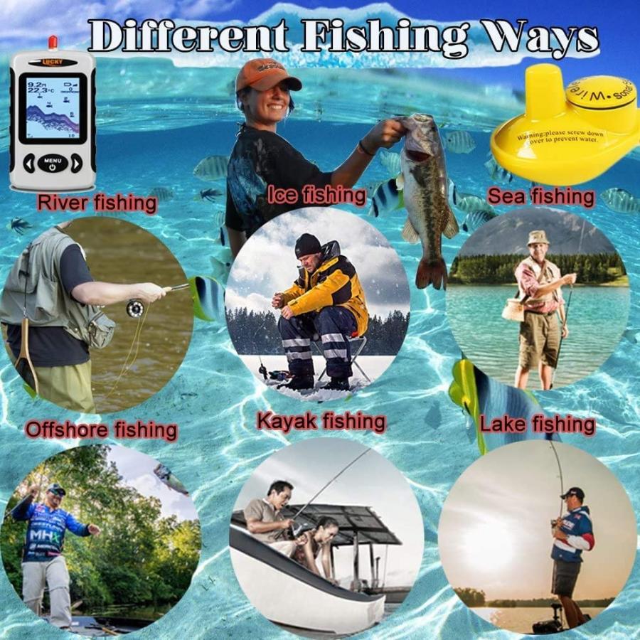【並行輸入品】Lucky ffw718ワイヤレスSonar Fish Finder Fishfinder川湖海輪郭温度計° C / ° F　_4