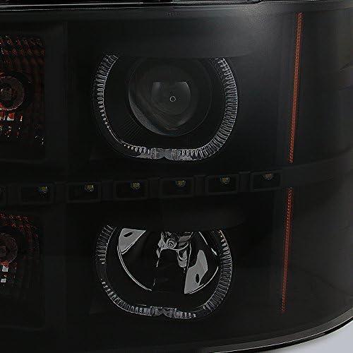 【並行輸入品】GMCシエラピックアップブラックスモーク専用ヘイロープロジェクター超高輝度SMD DRL LEDヘッドライトランプの画像