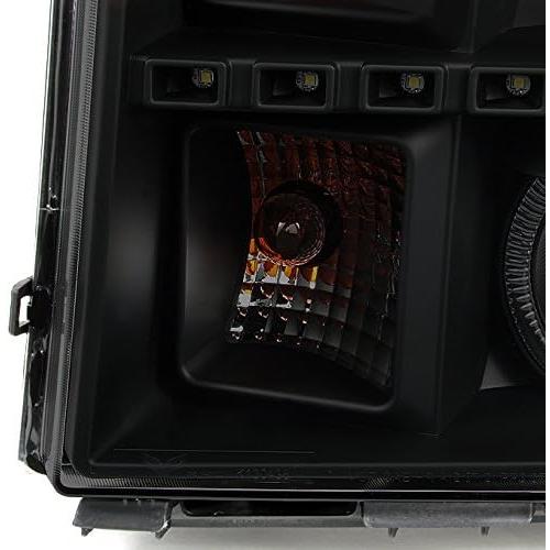 【並行輸入品】GMCシエラピックアップブラックスモーク専用ヘイロープロジェクター超高輝度SMD DRL LEDヘッドライトランプの画像