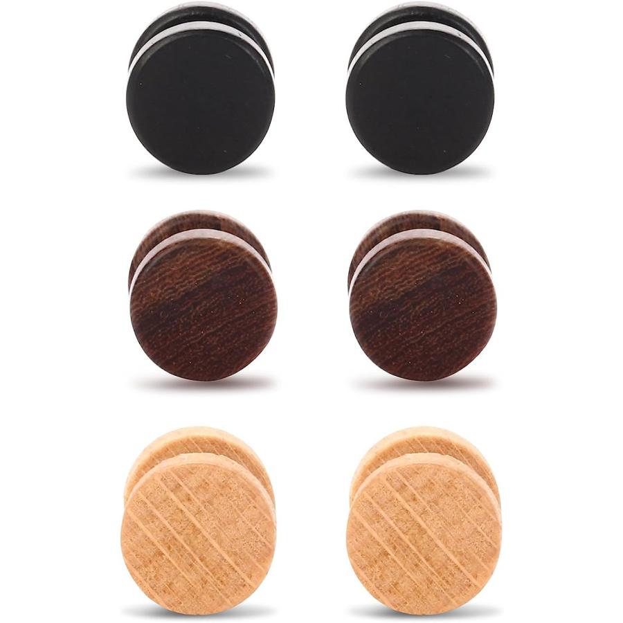 並行輸入品】Tanyoyo 8mm 木製 フェイクイヤープラグスタッド