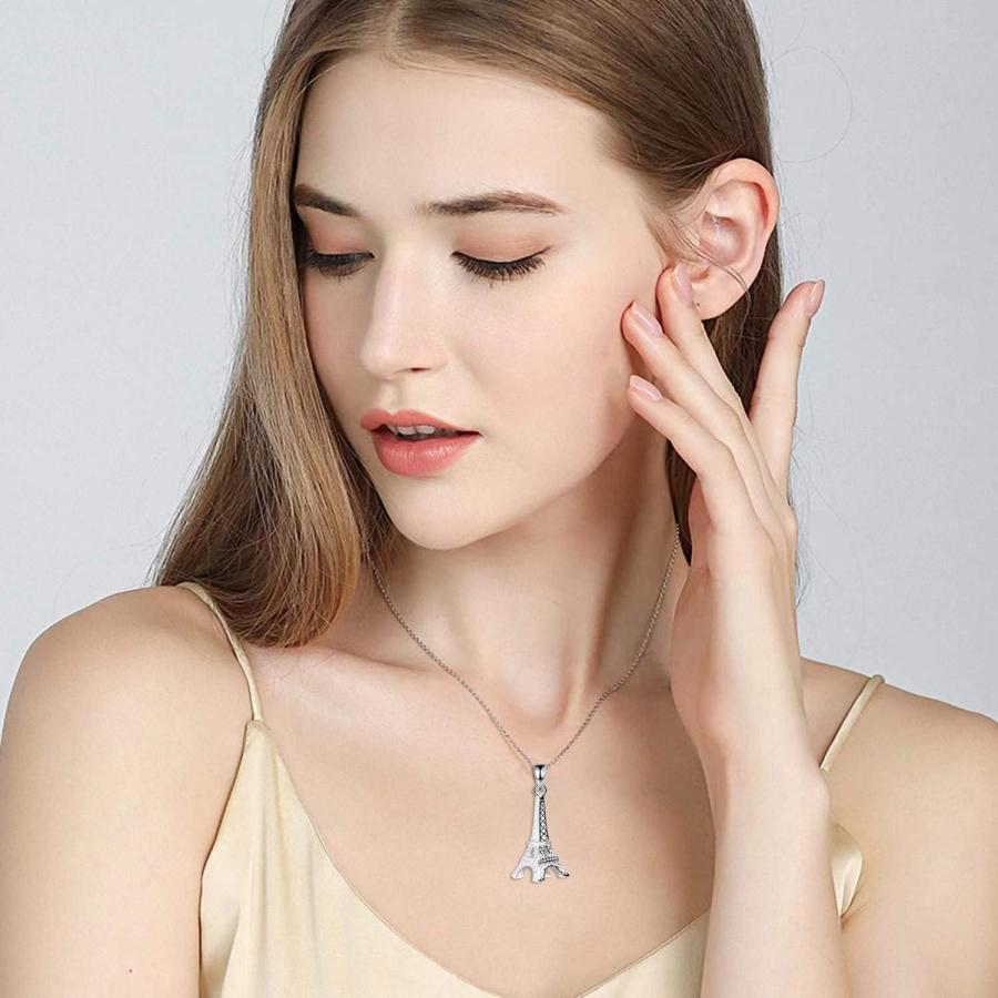 並行輸入品】GemsChest スターリングシルバー エッフェル塔ペンダント 