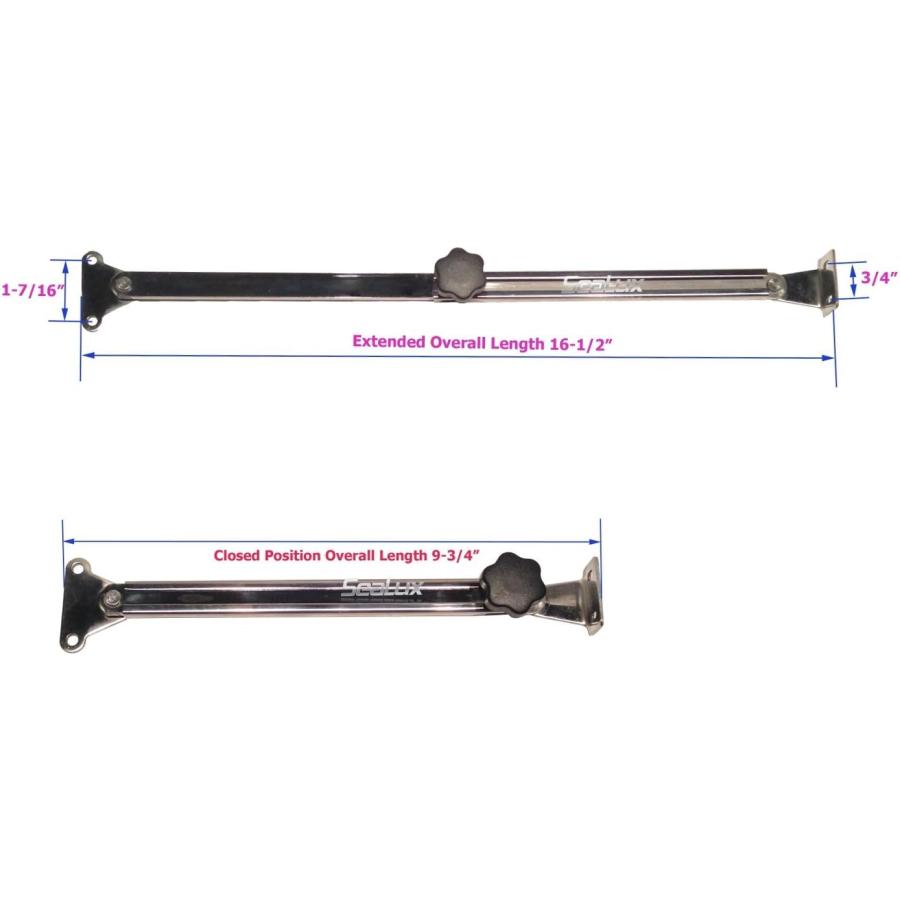 【並行輸入品】SeaLux Marine Premium 316 SS Hatch Lid Stay  Support and Adjuster 20の画像