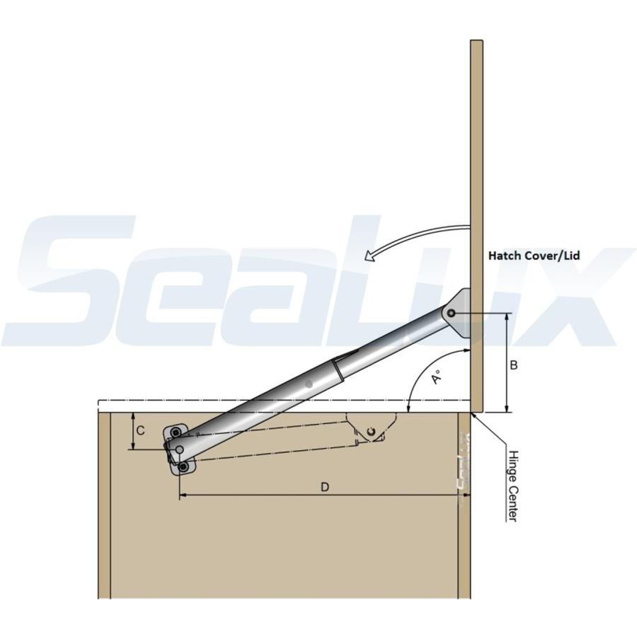 【並行輸入品】SeaLux Marine Premium 316 SS Hatch Lid Stay  Support and Adjuster 20の画像